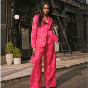 NWT kate spade Target Women's Classic Rose Linen Blazer Pink Red